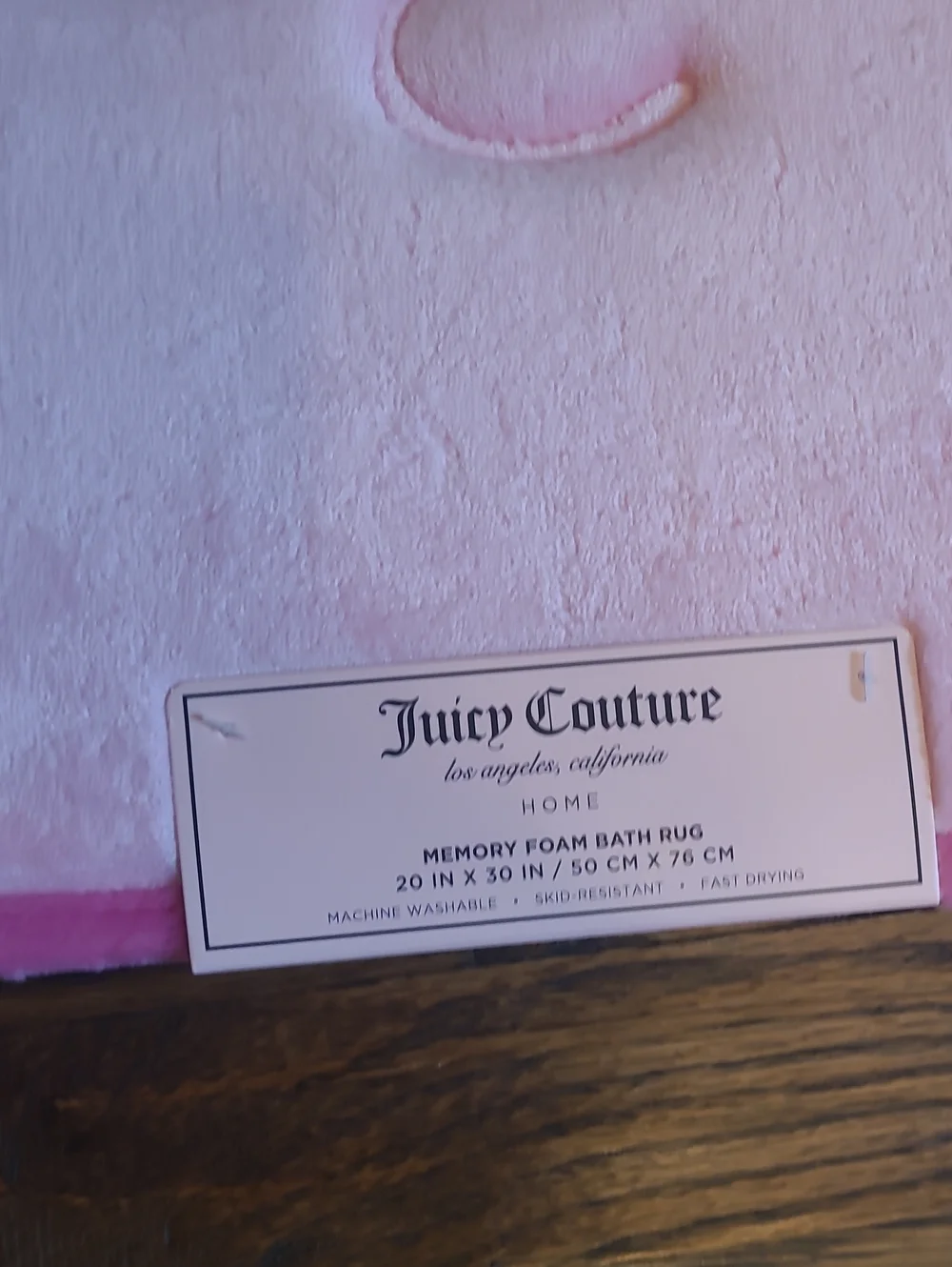 Juicy Couture Light Pink Plush Embossed Logo Bath Mat - 20x30